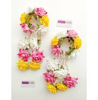 Designer Yellow-PInk Floral Bridal Kalire for Weddings