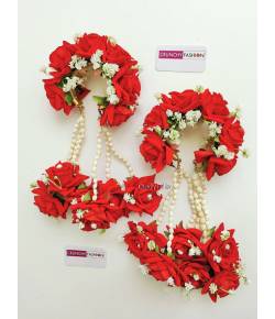 Red Rose Designer Floral Kalire for Brides