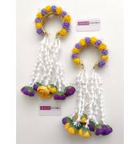 Yellow-Purple Floral Bridal Kalire for Haldi, Weddings