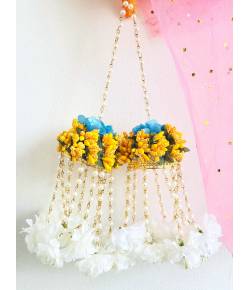 Yellow-White Floral Kaliras/ Kaleera for Haldi