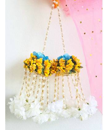 Yellow-White Floral Kaliras/ Kaleera for Haldi