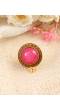 Pink Stone Antique Gold Adjustable Rings for Women &