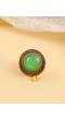 Green Stone Antique Gold Adjustable Rings for Women &