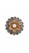 Oxidised Silver Flower Shape Adjustable Ring for Girls
