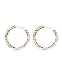 Buy Online Crunchy Fashion Earring Jewelry Green & Gold-Toned Geometric Drop Earrings  Jewellery CFE1245