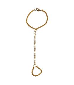 Golden Pearl Ring Bracelet 