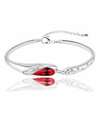 Buy Online Crunchy Fashion Earring Jewelry Valentine Special Pink Heart Austrain Crystal Bracelet Jewellery CFB0174