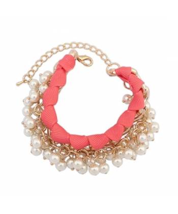 Pleasant Pearls Charms Coral Bracelet