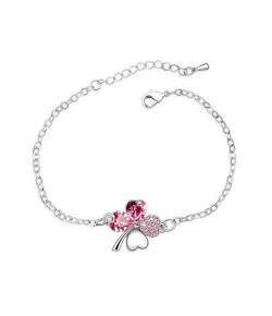 Pink Heart Leaf Bracelet