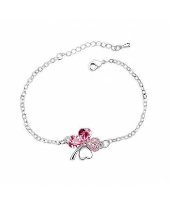 Pink Heart Leaf Bracelet
