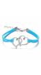 Connected Heart Blue Leatherette Bracelet