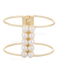 Buy Online Crunchy Fashion Earring Jewelry Elegant Black & Gold Kada Bracelet Jewellery CFB0336
