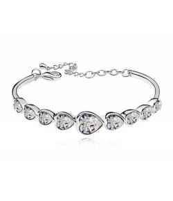 Austrain Crystal Hearts Link Bracelet