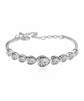 Austrain Crystal Hearts Link Bracelet