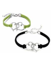 Buy Online Crunchy Fashion Earring Jewelry Combo of 4 Connected Heart  Bracelet  Jewellery CFB0305