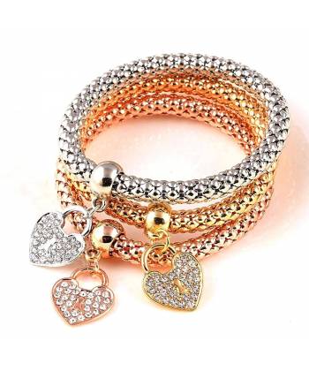 Austrian Diamond Herats Charms bracelet Set