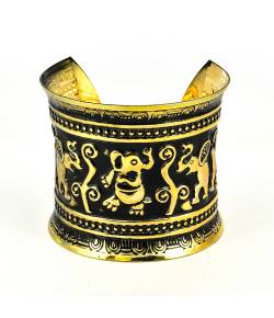 Antique Gold Engraved Cuff Bracelet