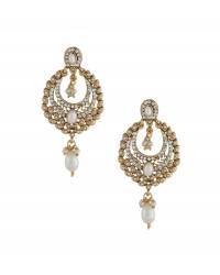 Buy Online Royal Bling Earring Jewelry Gold-Plated Jhalar Bali Hoop Earrings With Yellow Pearls RAE1904 Hoops & Baalis RAE1904