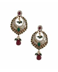 Buy Online Crunchy Fashion Earring Jewelry Gold-Plated White Crystal Metal Drops Earrings Jewellery CFE0868
