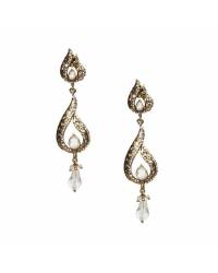 Buy Online Royal Bling Earring Jewelry Traditional Gold Plated Kundan Work Grey Drop & Dangle Earrings  Jewellery RAE0505