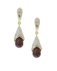 Buy Online Royal Bling Earring Jewelry Traditional Gold Plated  Red color Chandwali Drop & Drangler RAE0706 Jewellery RAE0706