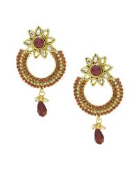 Buy Online Royal Bling Earring Jewelry Traditional Gold Plated Green Chandbali Earring RAE0835 Jewellery RAE0835