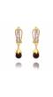 Two AD Row Brown Drop Earrings