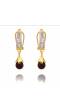 Two AD Row Brown Drop Earrings