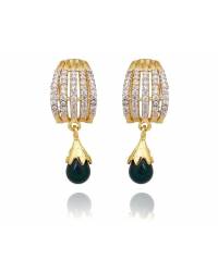 Buy Online Crunchy Fashion Earring Jewelry Gold plated Antique Green Floral Jhumka Earrings RAE0941 Jewellery RAE0941