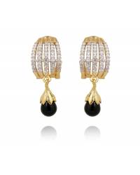 Buy Online Crunchy Fashion Earring Jewelry Traditional Gold Plated Blue Kundan Jhumka Jhumki Earring Jewellery RAE0560