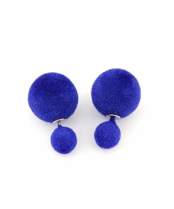 Blue Cotton Balls Bual Earrings