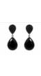Black Dual Droplet Drop Earrings