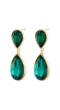 Green Dual Droplet Drop Earrings