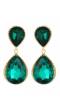 Green Dual Droplet Drop Earrings