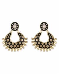 Buy Online Royal Bling Earring Jewelry Gold Plated Green Pearls Hoops Earrings  Hoops & Baalis RAE0361