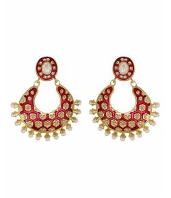 Red Tradtional  Matka Earring
