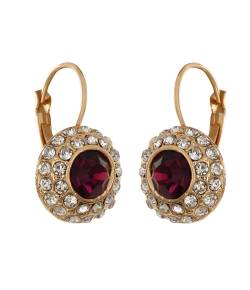 Austrain Crystal Purple Stud Bali Earring