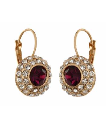 Austrain Crystal Purple Stud Bali Earring