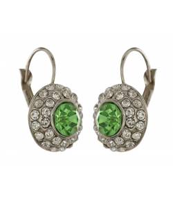 Austrain Crystal  shining Green Stud Bali Earring