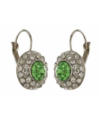 Austrain Crystal  shining Green Stud Bali Earring
