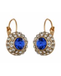 Buy Online Crunchy Fashion Earring Jewelry Blue & White Crystal metal Drop earring Jewellery CMB0139