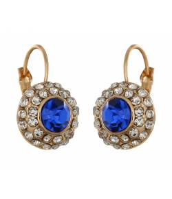 Austrain Crystal  Dark Blue Stud Bali earring