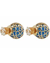 Buy Online Crunchy Fashion Earring Jewelry Blue Dual Droplet Drop Earrings Jewellery CFE0379