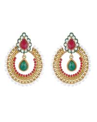 Buy Online Crunchy Fashion Earring Jewelry Pink Dual Droplet Drop Earrings Jewellery CFE0386