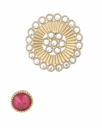 Buy Online Crunchy Fashion Earring Jewelry Luxurious Maroon Kundan Chandbalis For Trendy Women & Drops & Danglers RAE2494