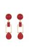 Squarish Crown Hot Red Earrings 