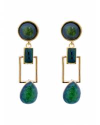 Buy Online Royal Bling Earring Jewelry Fanciable Emerald Stone Earring Jewellery RAE0012