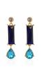 Classy Turq Blue Crystal Earrings