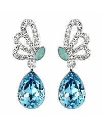 Buy Online Crunchy Fashion Earring Jewelry Classy Turq Blue Crystal Earrings Jewellery CFE0555