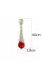 Crystalline Drops Red Earrings